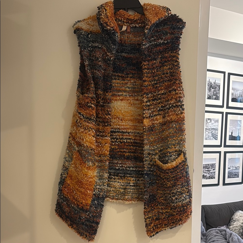 Pilcro Multicolor Fuzzy Collared Vest from Anthro